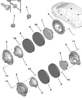 9365KL 9365 KL 9365.KL Mocowanie głośnika Citroen 
