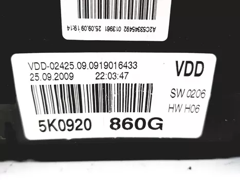 5K0920860G Tacho kombiinstrument Volkswagen Diesel