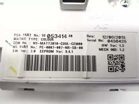9805341480 Display für navigationssystem Citroen Peugeot 