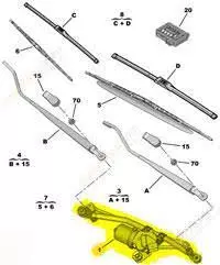 6401F4 Tringlerie d'essuie glace Citroen