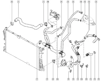 8200845262 Tuyau de radiateur Nissan Opel Renault