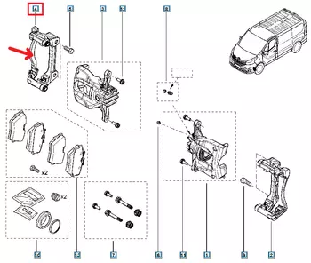410140855R Support Étrier de frein Renault