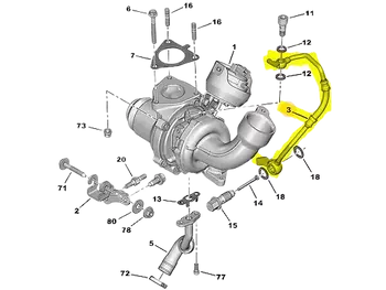 037982 0379.82 0379 82 Tuyau de turbine Citroen Peugeot 2,0 16v HDI RH02 ( RHH )