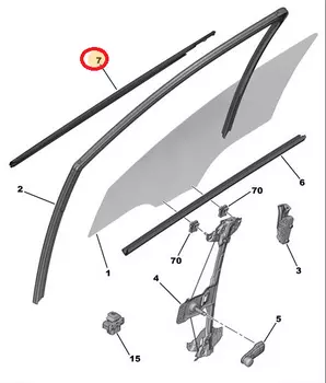 9675436680 Joint vitre de portes Citroen