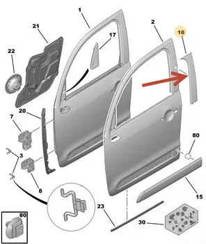 9327C3 9327.C3 9327 C3 Moulure de portes Citroen