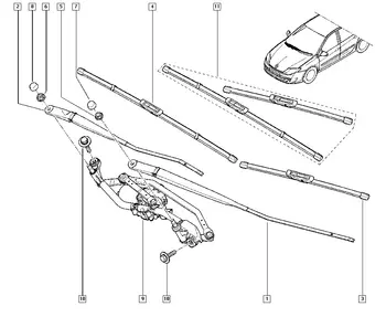 288900004R Balais d'essuie glace Renault